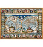 PUZZLE VIEILLE CARTE DU MONDE ILLUSTREE 1639 2000 PIECES - COLLECTION HISTOIRE ET GEOGRAPHIE