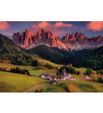 PUZZLE VILLAGE DE VAL DI FUNES : DOLOMITES MONTAGNE 1000 PIECES - COLLECTION PAYSAGE D'ITALIE - CLEMENTONI - 39743