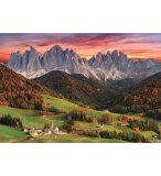 PUZZLE VILLAGE DE VAL DI FUNES : DOLOMITES MONTAGNE 2000 PIECES - COLLECTION PAYSAGE D'ITALIE - CLEMENTONI - 32570
