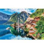 PUZZLE VUE DE LA VILLAGE HALLSTATT : LAC ET MONTAGNE 1500 PIECES - CLEMENTONI PAYSAGE AUTRICHE - 31687