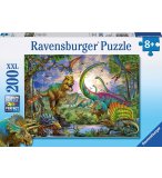 PUZZLE XXL LE ROYAUME DES DINOSAURES 200 PIECES - COLLECTION ANIMAUX PREHISTORIQUE - RAVENSBURGER - 127184