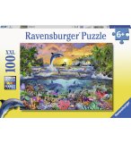 PUZZLE XXL PARADIS TROPICAL : LES DAUPHINS ET LES FONDS MARINS 100 PIECES - RAVENSBURGER - 109500