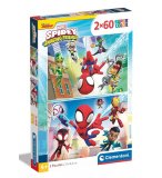 PUZZLES SPIDEY MARVEL : LES AVENTURES DE SPIDEY ET SES AMIS 2 X 60 PIECES - SUPERCOLOR - CLEMENTONI - 21625