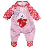 PYJAMA LAPIN ROSE AVEC COEUR BABY BORN - HABIT ROSE POUPEE 39-46 CM - VETEMENT - ZAPF CREATION (ZA58)