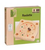 ROULETTE PAYSANNE NATURE EN BOIS 21.5 CM - JEU DE TOUPIE - PLATEAU DE JEU