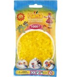 SACHET DE 1000 PERLES A REPASSER HAMA MIDI JAUNE TRANSPARENT - LOISIRS CREATIFS - 207-14