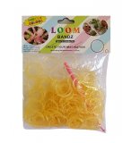 SACHET DE 200 ELASTIQUES JAUNE LOOM - LOISIRS CREATIFS ELASTIQUES