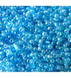 SACHET DE 500G DE PERLES DE ROCAILLES BLEUE TURQUOISE TRANSPARENTE - 035