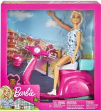 SCOOTER + POUPEES BARBIE + CASQUE - MATTEL - GBK85