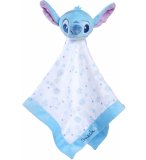 STITCH DOUDOU PLAT AVEC LANGE BLANC ET BLEU 40 X 40 CM - PELUCHE DISNEY - NICOTOY