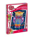 TABLEAU A DIAMANTER HIBOU - BRODERIE DIAMANT - SENTOSPHERE - ART & CREATION - 3256