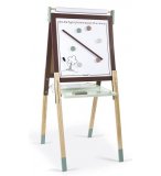 TABLEAU REGLABLE DOUBLE FACE EN BOIS TAUPE ET VERT + ACCESSOIRES - JANOD - J09632