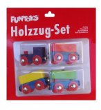 TRAIN MARCHANDISE EN BOIS AVEC 3 WAGONS CONTENEURS - ACCESSOIRE CIRCUIT TRAIN EN BOIS - FUNTOYS
