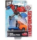 TRANSFORMERS : CAMION NEON OPTIMUS PRIME - VEHICULE MINIATURE METAL ORANGE ET BLEU - VOITURE - HASBRO