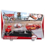 VEHICULE CARS FLASH MCQUEEN ET PIT CREW FLASH + LANCEURS EQUIPE DE STAND - VOITURE MINIATURE - MATTEL - Y7887