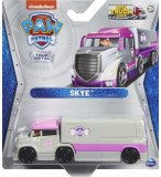 VEHICULE EN METAL PAT PATROUILLE BIG TRUCK PUPS : LE GRAND CAMION DE STELLA GRIS ET ROSE - VEHICULE MINIATURE - SPIN MASTER