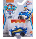 VEHICULE EN METAL PAT PATROUILLE KNIGHTS RESCUE : CHIEN CHASE ET SA VOITURE POLICE BLEUE - VOITURE MINIATURE - SPIN MASTER