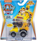 VEHICULE EN METAL PAT PATROUILLE MIGHTY PUPS SUPER PAWS : CHIEN RUBEN ET SON BULLDOZER JAUNE - VOITURE MINIATURE - SPIN MASTER