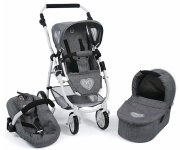 LANDAU COMBINE EMOTION 3 EN 1 JEAN GRIS POUPEE - BAYER CHIC 2000 - 63776