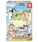 2 PUZZLES EN BOIS BLUEY : JOURNEE DETENTE 2 X 50 PIECES - DESSIN ANIME - EDUCA - 19408