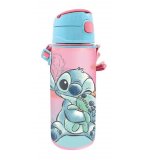 GOURDE ALUMINIUM STITCH 600 ML AVEC PAILLE - BOUTEILLE D'EAU DISNEY - ECOLE, LOISIRS, SPORT