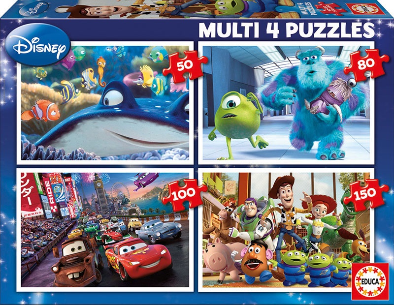 Disney Pixar Cars puzzle sculpture 4 x 36 pièces enfants puzzle jouets pour enfants 
