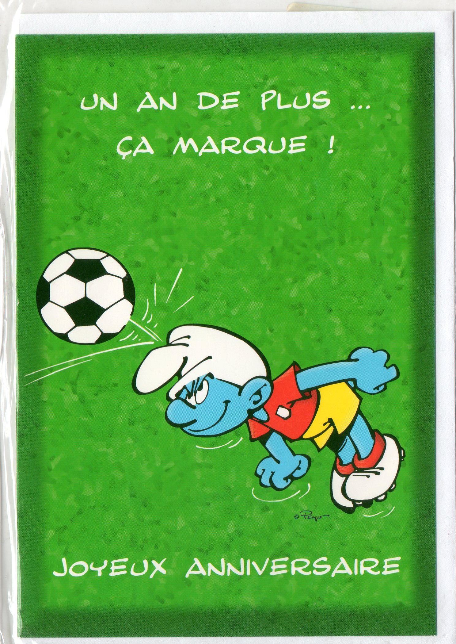 art carte d anniversaire schtroumpf foot 24 545