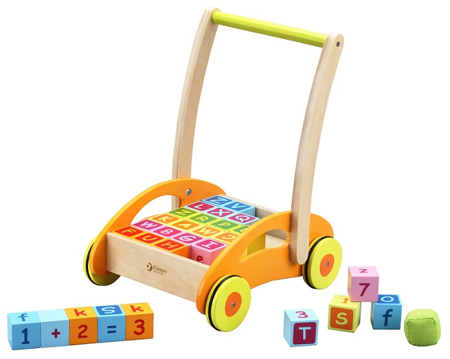 Chariot De Marche Bebe Avec 30 Cubes En Bois Premier Age Chariot De Marche Bebe Avec 30 Cubes En Bois Premier Age