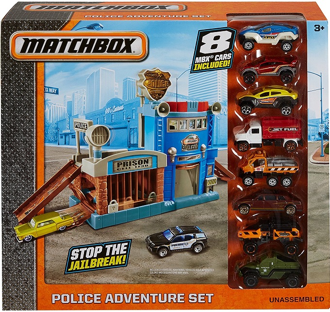 Police Véhicule Matchbox Mattel Dyy24 Set8 Adventure Voitures deCBxro