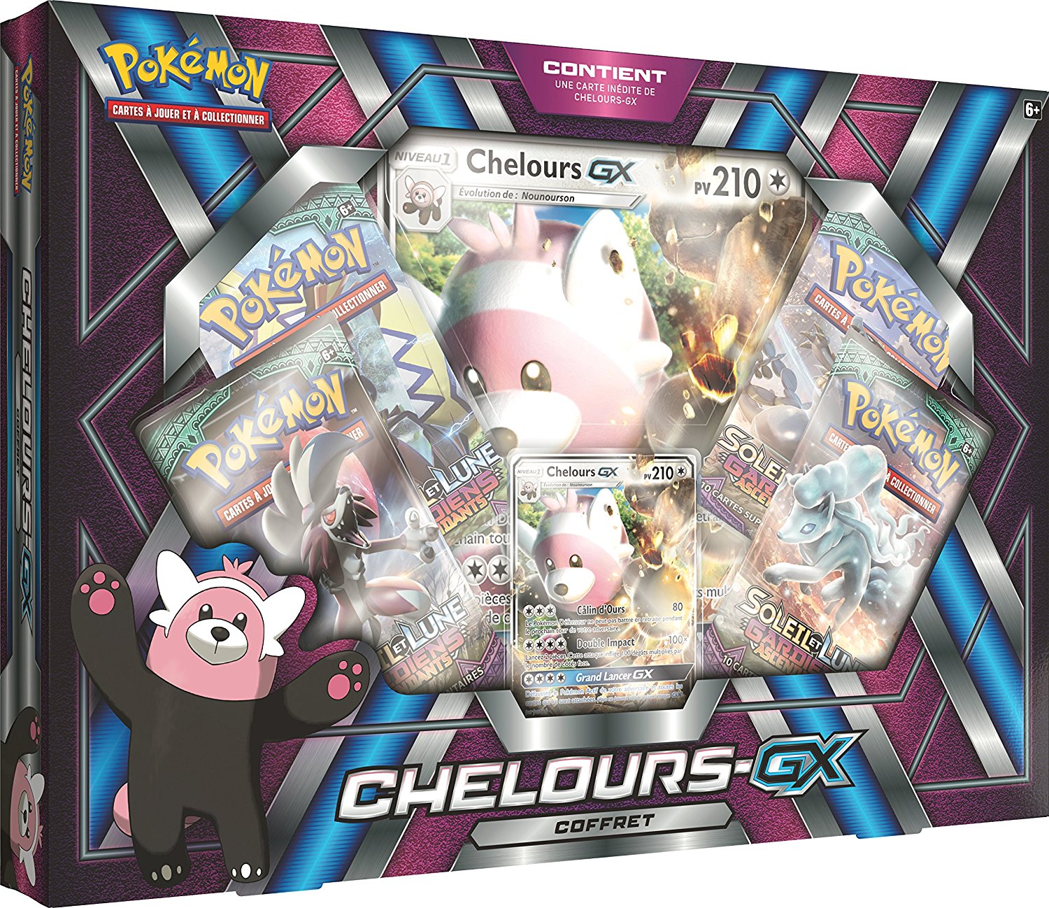 Asmodée coffret pokemon Chelours Gx carte brillante géante Asmodée coffret pokemon Chelours Gx carte brillante géante