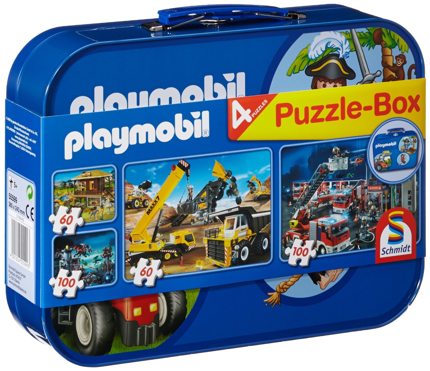 Schmidt Playmobil Puzzle Box pour enfants 60/100 PIECES 4x différentes photos 