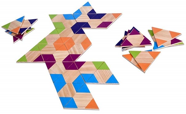 Jeu de dominos triangle couleurs tuiles XL – Achat/Vente