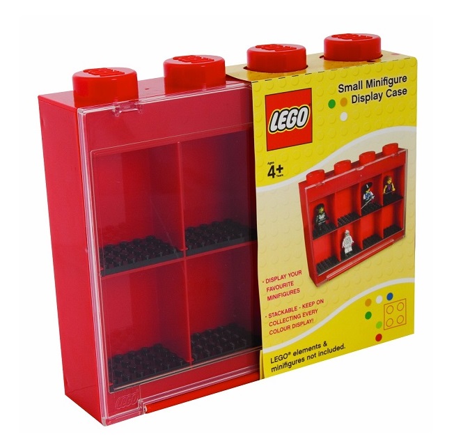 Vitrine de présentation LEGO pour 8 figurines - Rouge