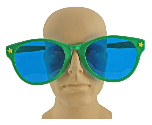 Jumbo déguisement lunettes de soleil humour clown taches 3 métallique designs neuf 