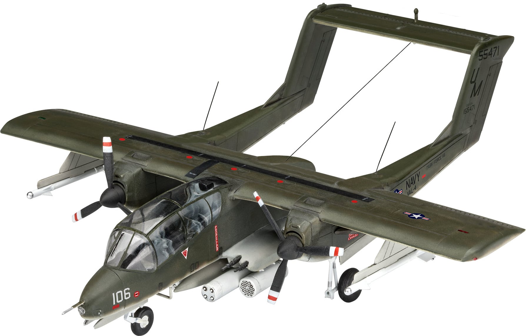 Maquette Airfix OV-10D Bronco 1/72 Vintage - Avion Militaire à Monter - Occasion Complète