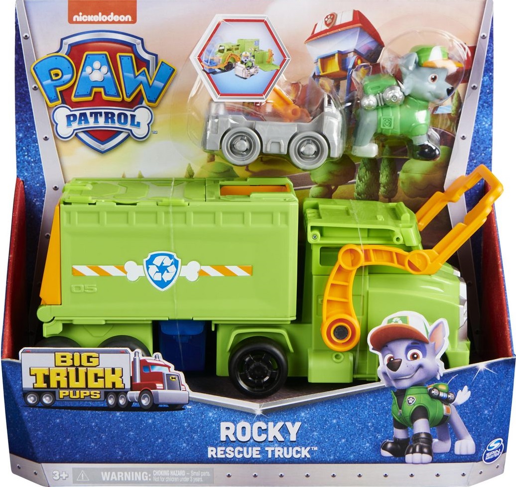 Pat patrouille rescue Truck Rocky et camion poubelle de transformable paw patrol