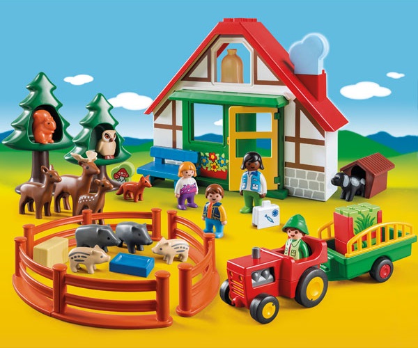 Playmobil 5058 1.2.3 Coffret Maison forestière et animaux Playmobil