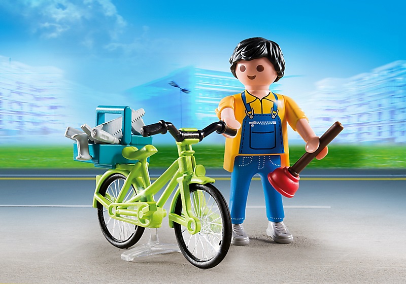 Playmobil 4791 : Spécial Plus : Bricoleur avec matériel et vélo Playmobil