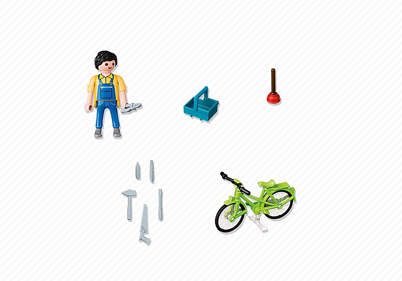 Jouet Playmobil 4791 : Bricoleur avec matériel et vélo