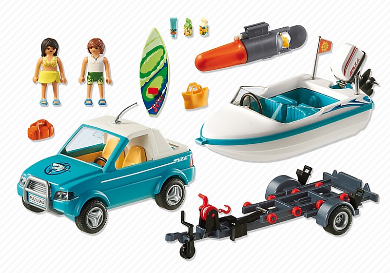 Playmobil 6864 Voiture avec bateau et moteur submersible