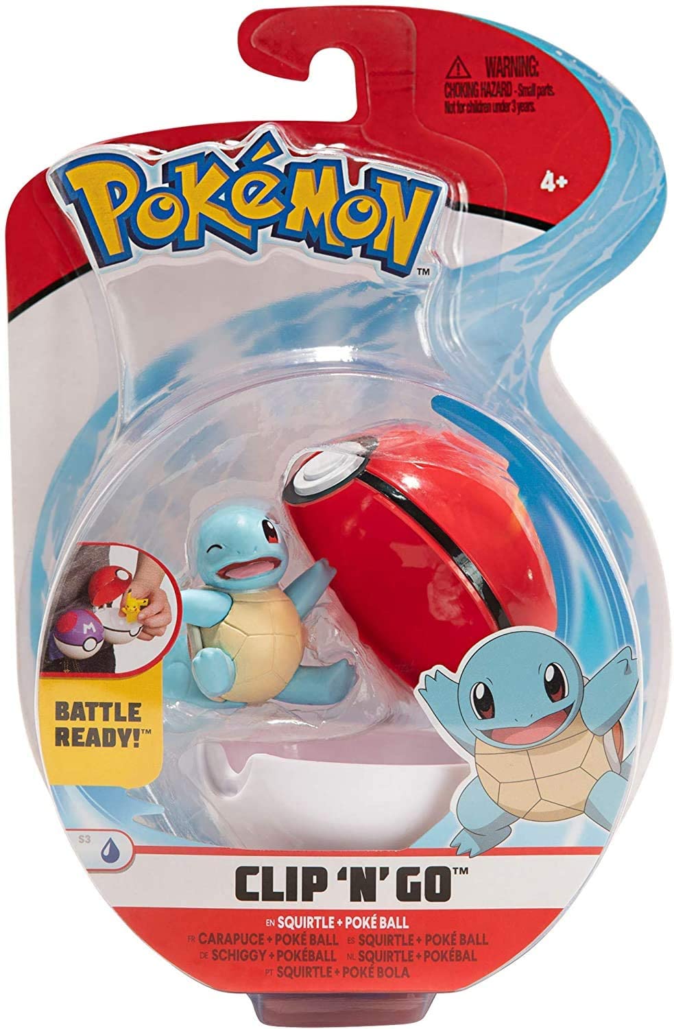 Tomy Pokemon Clip N Go Carapuce Pokeball Poke Ball Figurine