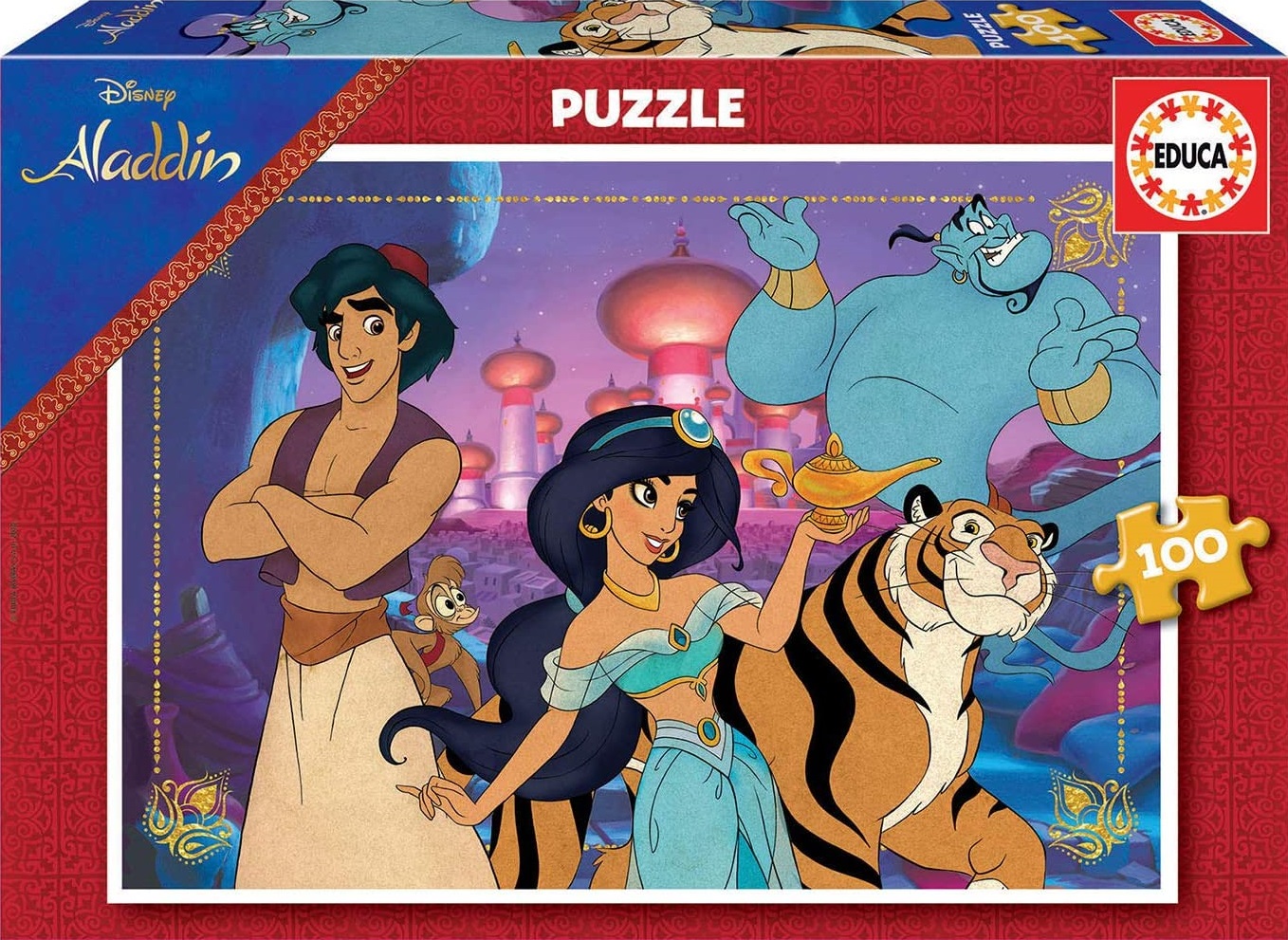 Educa 18639 puzzle disney aladdin Jasmine Abu Génie 100 pièces