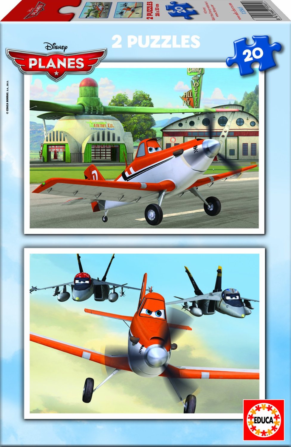 Educa 15565 puzzle enfant avion planes 2 X 20 pièces