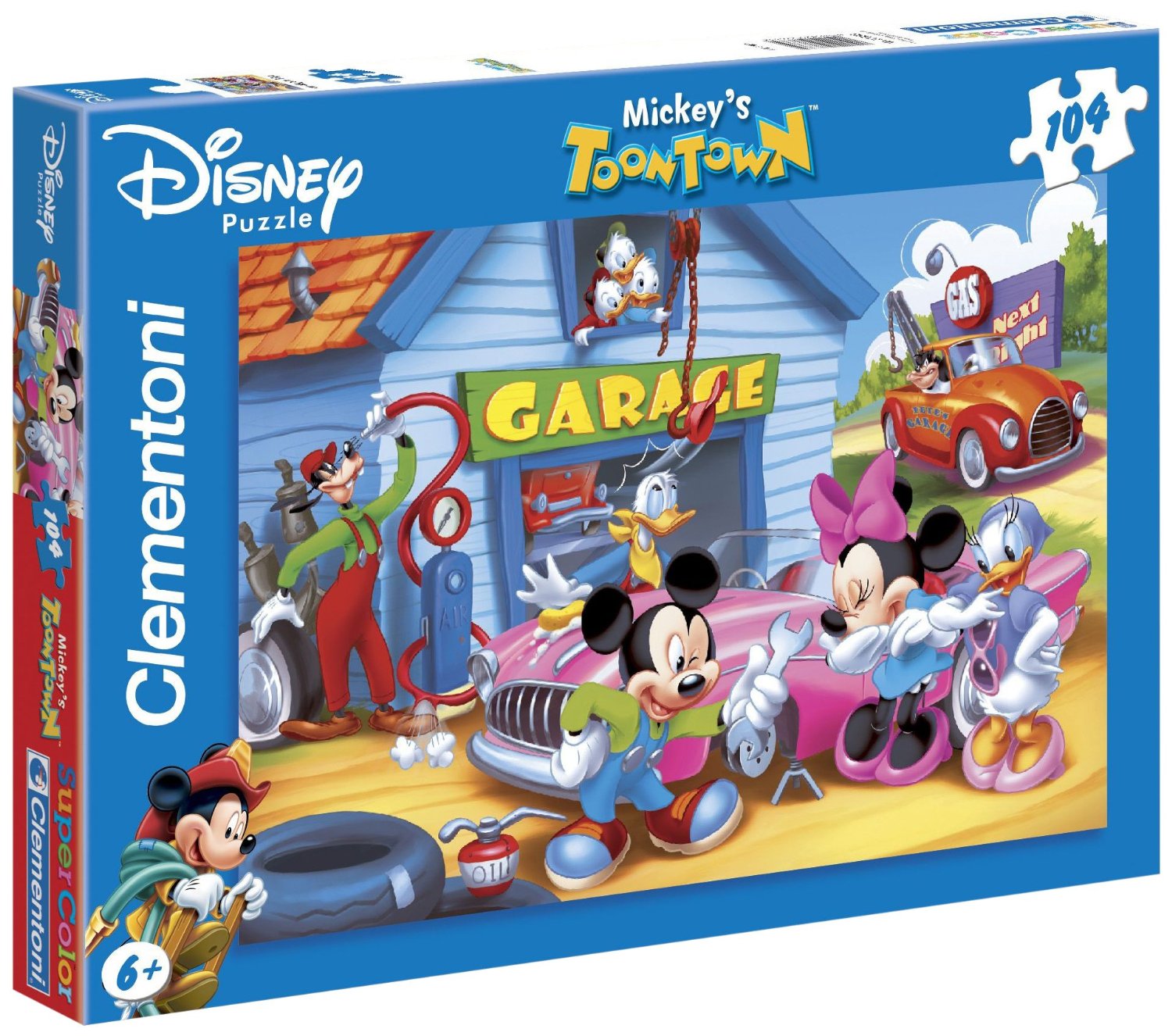 Clementoni 27633 puzzle enfant 104 le garage de mickey super color