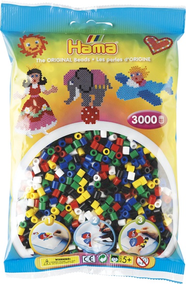 Perline Da Stirare Hama Midi – Mix 3000 Pezzi In 6 Colori – Creatività Per Bambini 5+