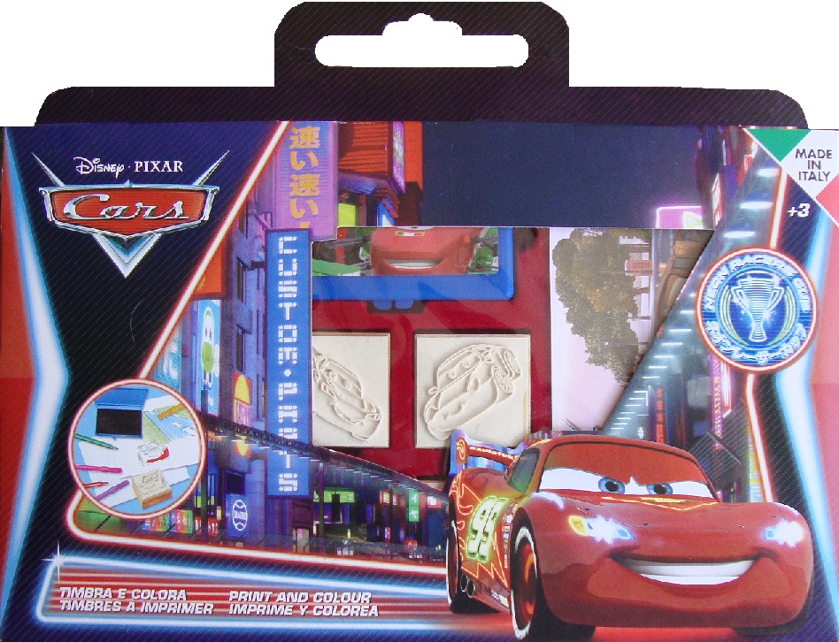 Jeu créatif Disney cars valisette coffret 7 tampons à art valisette 7 tampons a imprimer cars multiprint 7328