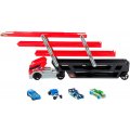 HOT WHEELS MEGA CAMION TRANSPORTEUR 43.5 CM AVEC 6 PANNEAUX DE STATIONNEMENT + 4 VOITURES - MATTEL - FPM81