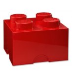 LEGO BOITE DE RANGEMENT 4 PLOTS ROUGE - BRIQUE DE RANGEMENT LEGO