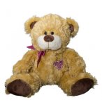 PELUCHE OURS AVEC RUBAN ROSE 36 CM - WILD PLANET - K7536