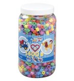 POT DE 1400 PERLES A REPASSER HAMA MAXI COULEURS ASSORTIES PASTEL - 8541
